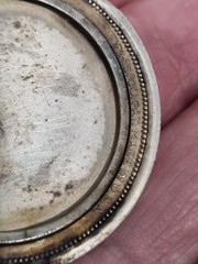 Antique White Metal High Relief Victorian Edwardian Locket Chain See Video FHS