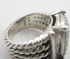 David Yurman 1.10 CTW Round Diamond Wheaton Ring Sterling Silver Size 5.75