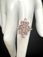 Vintage Pale Tanzanite Diamond 10kt Yellow Gold Cocktail Ring Sz 8 3.58g LGL