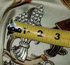 1930s Art Deco MASSIVE hand set Rhinestone Pot Metal Foliage Brooch *unique