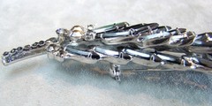 Vintage JULIANA D &E Book Piece Hematite Navette Leaf Pin Brooch