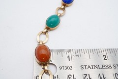 Vintage Gold Plated Sterling Silver 925 Carnelian Bracelet 7.5″
