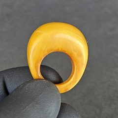 Vintage Chunky Egg Yolk Butterscotch Yellow Lucite Resin Dome Ring Size 5