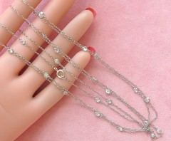 ART DECO STYLE 2.50 ctw DIAMOND BY-THE-YARD PLATINUM 45.5” LONG CHAIN NECKLACE