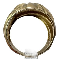 Vintage Ma 10K Gold Matte & Faceted Dome Ring 7 Michael Anthony 4g