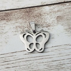 Vintage Pendant – Silver Tone Small Butterfly – No Chain Included