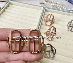 Sallys Quality 100% Copper Scarf Ring Mini Belt Buckles Brooch For Silk Scarves
