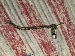Vintage 1950’s Gold Tone 3D Wishing Well with Stones Charm Bracelet
