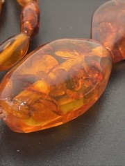 Vintage Natural Amber Pendant Sterling silver Clasp 52cm Length 23.5 Grams