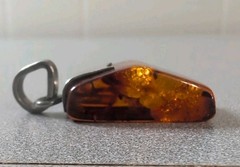 Large Vintage Baltic Amber Unstamped Sterling Pendant 6.64 Grams 1.5 Inch Long