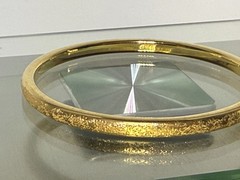 VOGA 18K/RESIN Electroform Choice of Finish Slip-On Bangle Satin Jewelry 8.5 in.