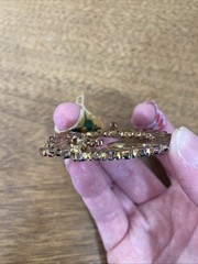 Vtg 60s Christmas Wreath Brooch & Matching Tree Clip-On Earrings Rhinestone Set