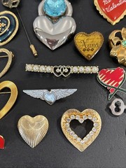 Lot 42 Vintage Now Pin Heart Hearts LC Sarah Coventry Avon Anne Klein ONLY $2