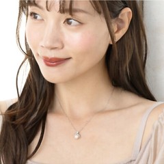 New Cat Natural Pearl Diamond silver necklace Made in Japan gift ladies