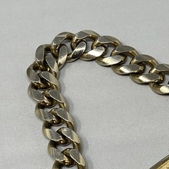 Vintage Speidel Mens ID Bracelet Curb Link Chain Gold Tone DAVID Tone Wear 7.5″