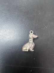 Vintage SIL Silver Dachshund Dog Charm Pendant 3.1g Wiener Puppy Bracelet Charm