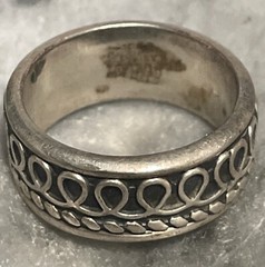 Vintage Sterling Silver Infinity Spinner Band Ring Size 11.25