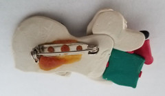 Vintage Dalmatian Dalmation Spotted Puppy Dog Brooch Lapel Pin Polymer Clay