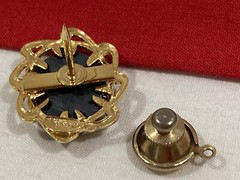 Vintage JJJ Signed 1/20 12k G.F. Gold Filled Black Onyx Mens Tie Tac or Pin