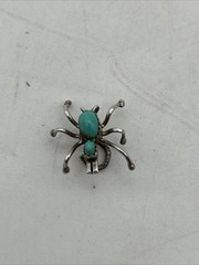 Vintage Sterling Silver Turquoise Spider Charm 0.87 Grams – 0.5”