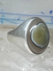 Agate Ring Wm Wheeler Ring band sterling silver size 9.50 women men