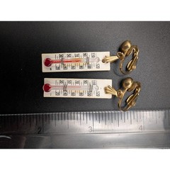 Vintage 1950s Working Thermometer Clip On Earrings Novelty Kitsch Jewelry