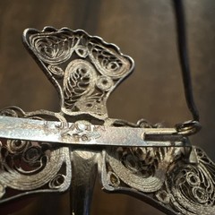 Vintage 925 Silver Filigree Bird Brooch Handmade Animal Jewelry