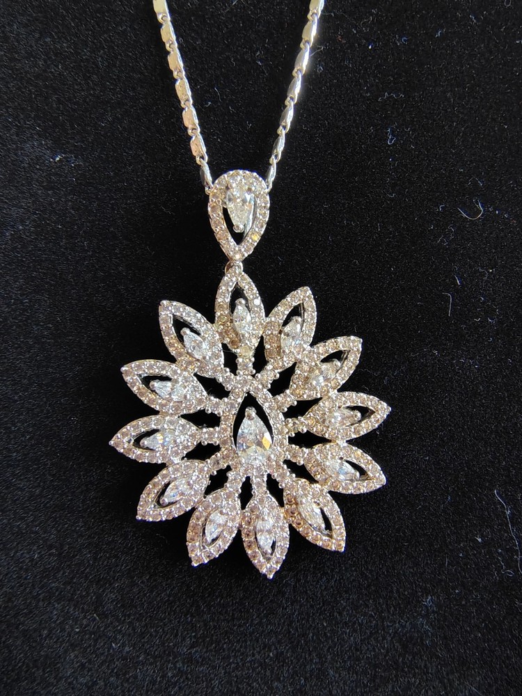 Vtg Cubic Zirconia Silver Tone Necklace Glamorous Sparkle Wedding Prom Elegant