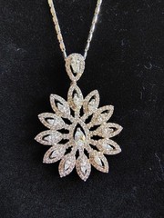 Vtg Cubic Zirconia Silver Tone Necklace Glamorous Sparkle Wedding Prom Elegant