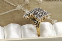 10k Yellow gold ring 1.00ct natural not enhanced diamond 4.8gr size:7.5 N1033E