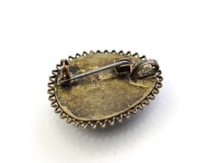 Rare Vtg Handmade Israel Sterling Silver Pearls Green Chrysocolla Brooch Pendant
