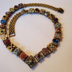 Vintage Renaissance Revival Book-chain Necklace. Lovely Varied Jewels.