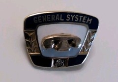 GENERAL SYSTEM GTE TELEPHONE ENAMEL DIAMOND CHIP 10 K GOLD PIN 2 GRAMS