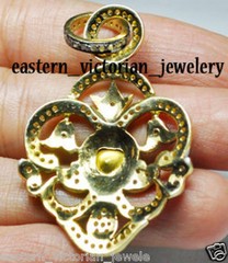 2.25ctw Genuine Old Mine Rose Antique Cut Diamond Silver Vintage Pendant Jewelry