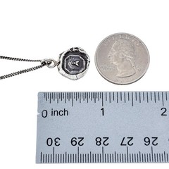 Vintage Pyrrha Sterling Silver 925 Wax Seal “Friend” Bee Talisman Necklace 18″