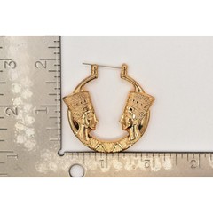 Luxor Vintage Earrings Gold Pharaoh Egyptian Chunky Dangle NOS 1990s A22