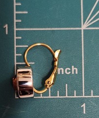 JOAN RIVERS Silver & Gold Tone Pierced Earrings with Multi-Faceted Gold Stone