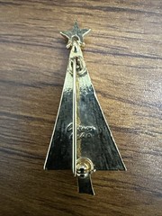 Vintage Allison Reed Christmas Tree Brooch Silver Gold Tone