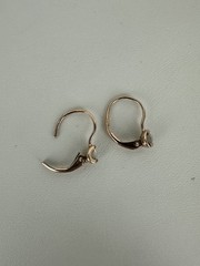 Vintage MCM 10k Rose Gold Diamond Heart Huggie Dangle/Drop Earrings