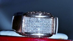 14k rose gold ring 0.65ct natural diamond invisible set sz 7 vintage 10.60g N282
