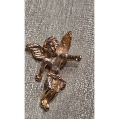 Gold Tone Cherub Angel Pin Flying Cupid Lapel Brooch Celestial Jewelry