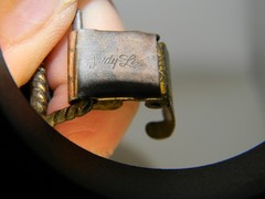 Vintage Judy Lee Iridescent Carnival Glass Wide Panel Bracelet