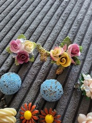 Vtg Floral Jewelry Lot – Signed/unsigned Jewelry Bone China Shell Staffordshire