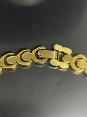 Vintage Polished GoldTone Link Statement Collar Retro Career 17.75” Necklace