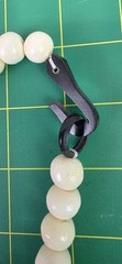 Vintage African Elephant Necklace Hand Carved Black Horn Natural Bovine Bone