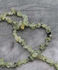 Prehnite Gemstone Necklace Green Chip Beads 34 inch Nuggets Strand JTV 610c