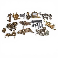 Vintage Monet JJ AJC Figural Brooch Lot