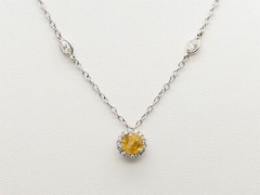 Estate $9000 2ct Certified Alexandrite VS H Diamond 14k White Gold Necklace 22″