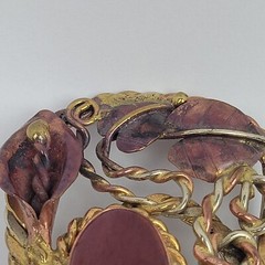 Mixed Metal Scarf Slide by Carreon Gemstone Copper Boho Gaudy