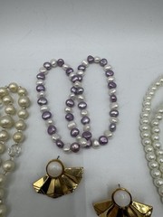 Faux and Simulated Pearl Necklaces and Bracelets Vintage *See Description*